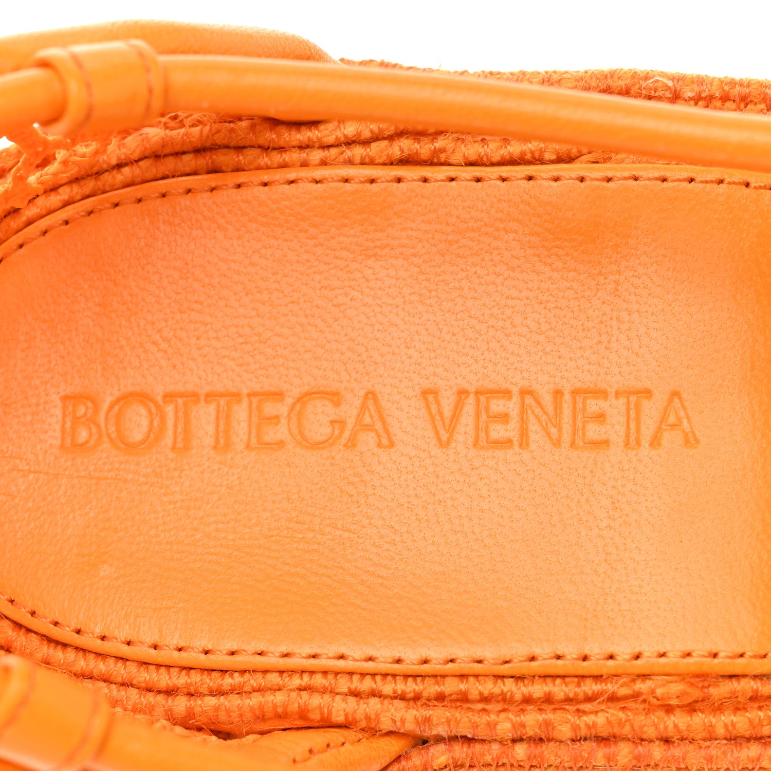 Bottega Veneta Mesh Lambskin Sporty Web Stretch Ankle Tie Espadrilles 38 Tangerine 8 of 8