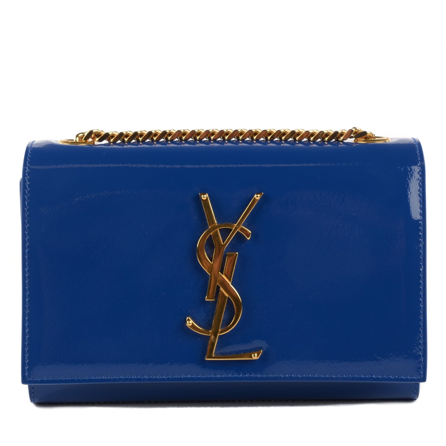 Patent Small Classic Monogram Satchel Royal Blue