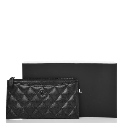 Chanel Iridescent Caviar Quilted Classic Zip Pouch Black 8 of 8