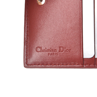 Christian Dior Lambskin Cannage Lady Dior Compact Wallet Rusty Red 6 of 9