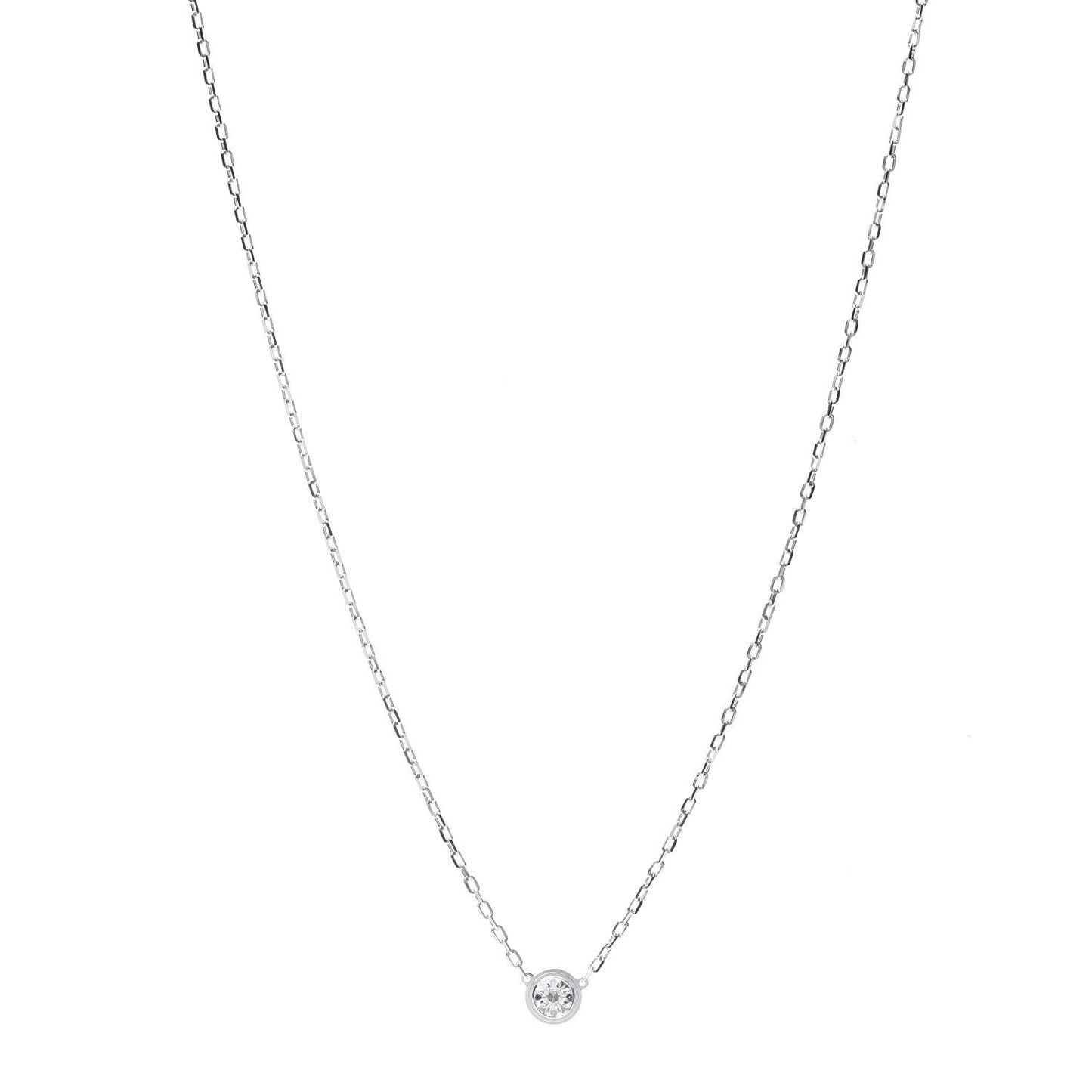 18K White Gold Diamond LM D'Amour Pendant Necklace