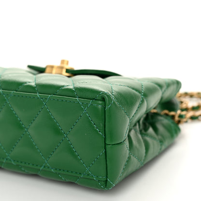 Chanel Shiny Aged Calfskin Quilted Nano Kelly Shopper Green 9 of 10