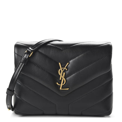 Saint Laurent Calfskin Y Quilted Monogram Toy Loulou Crossbody Bag Black 1 of 10