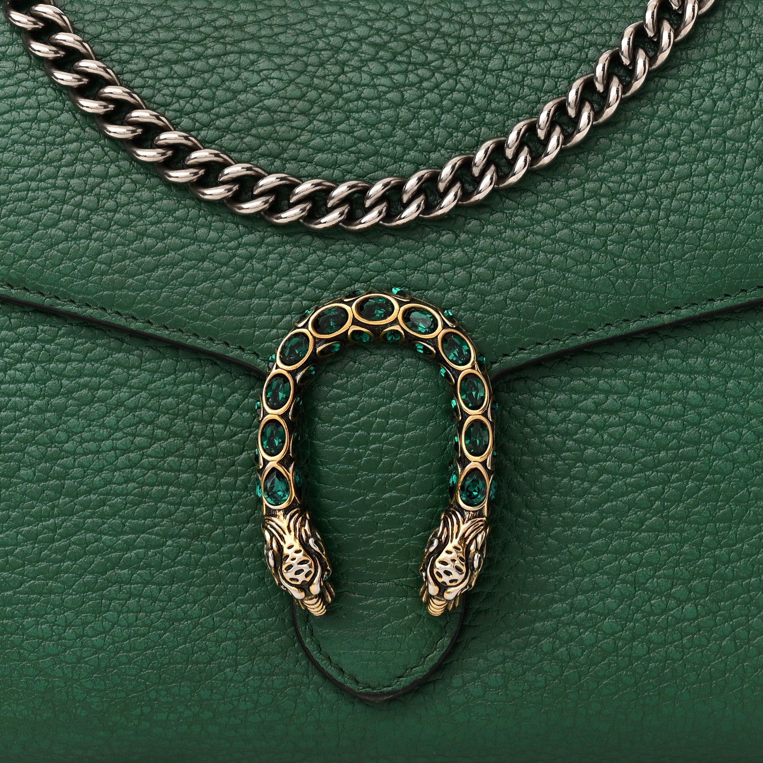 Gucci Calfskin Mini Dionysus Chain Wallet Emerald 8 of 18