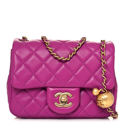 Chanel Lambskin Quilted Mini Pearl Crush Flap Purple 1 of 13