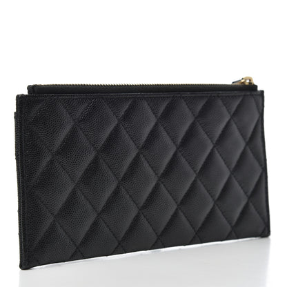 Chanel Caviar Quilted Mademoiselle Vintage Zip Pouch Black 3 of 10