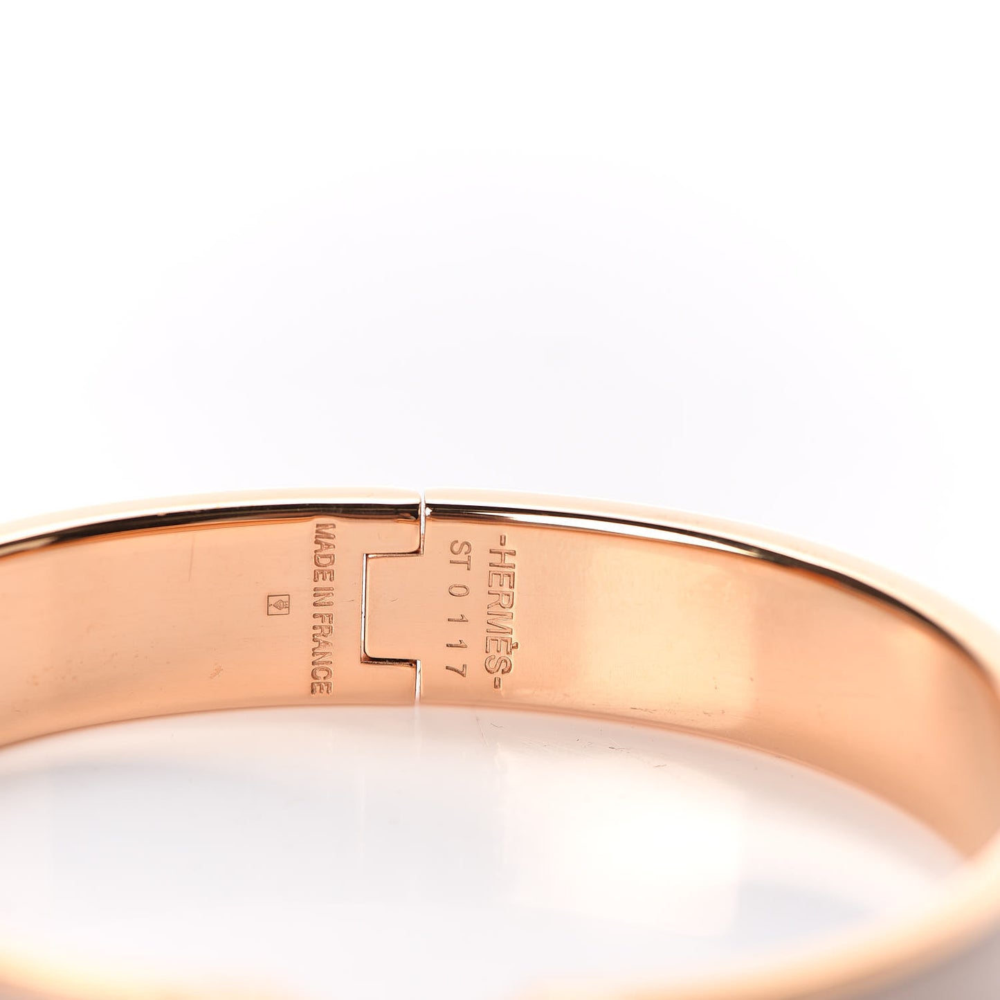 Enamel Narrow Clic Clac H Bracelet GM Beige Nacre