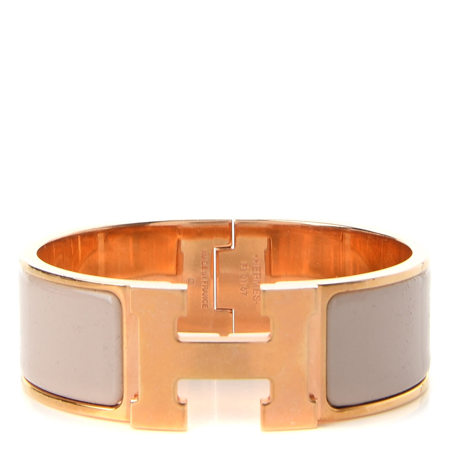 Hermes Enamel Wide Clic Clac H Bracelet GM Marron Glace 1 of 5