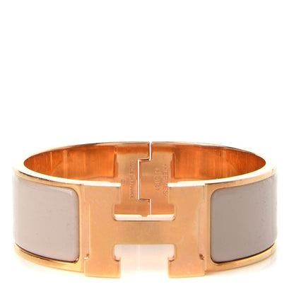 Hermes Enamel Wide Clic Clac H Bracelet GM Marron Glace 1 of 5