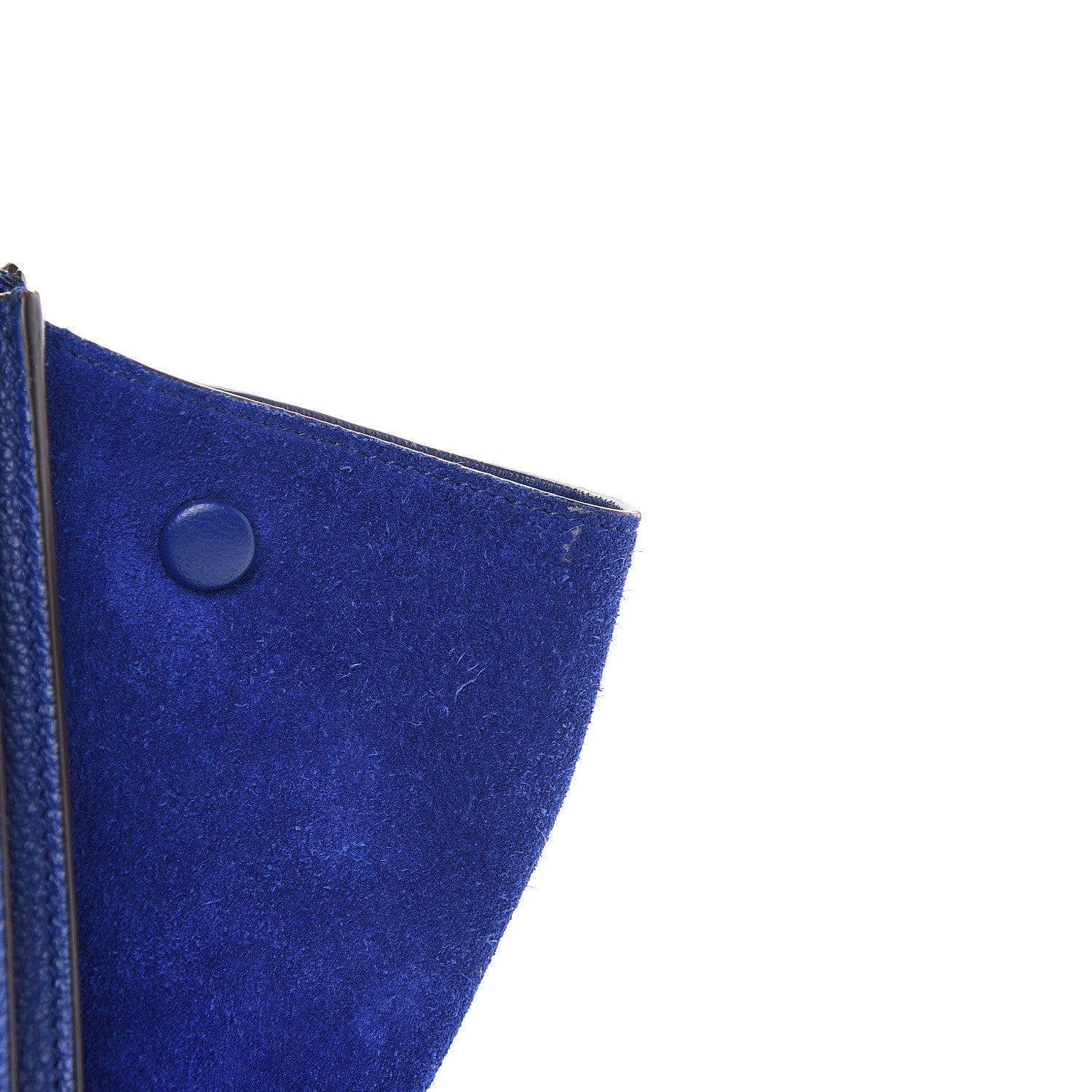 Celine Drummed Calfskin Suede Small Trapeze Indigo 9 of 9
