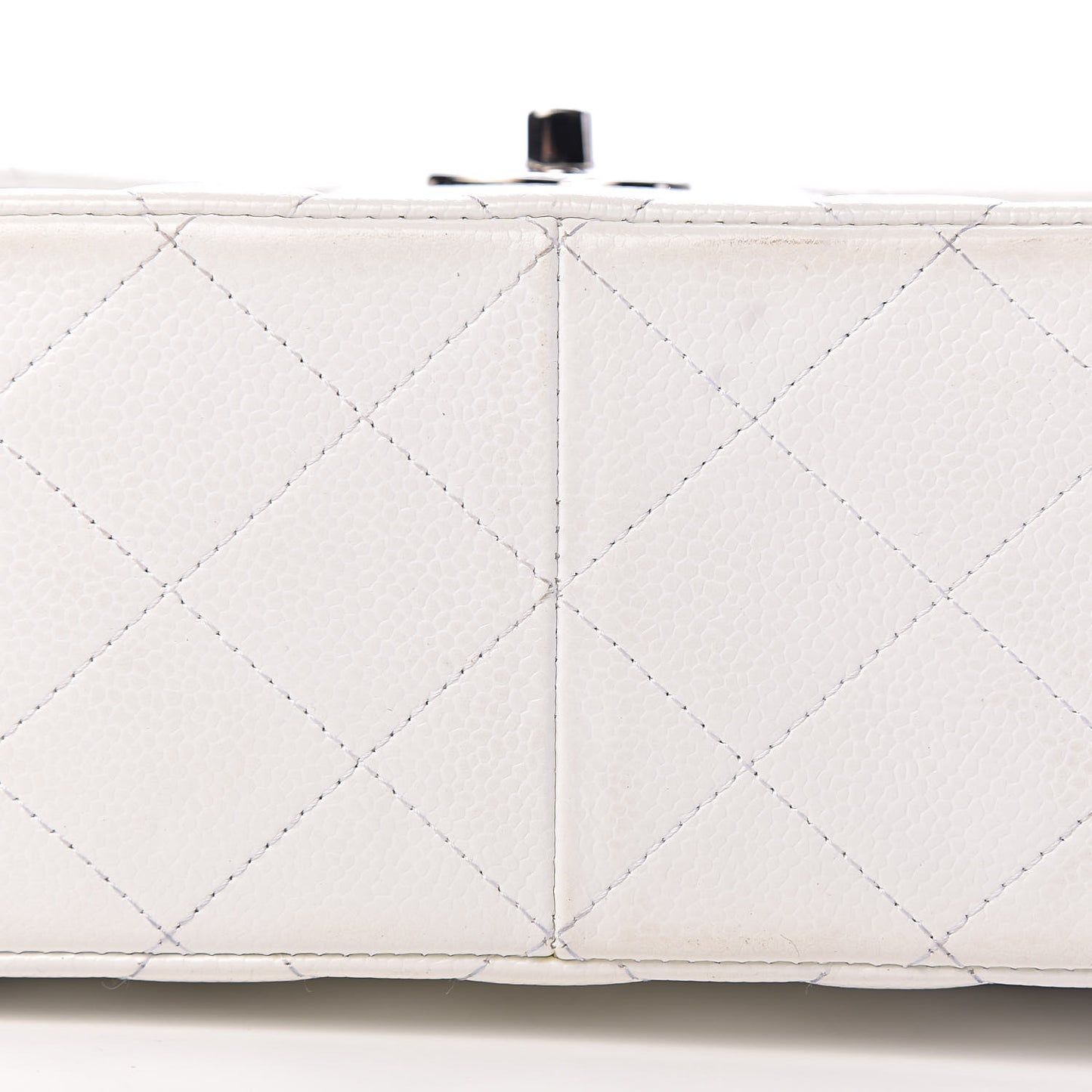 Caviar Quilted Jumbo Double Flap White