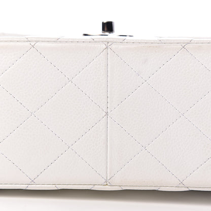 Chanel Caviar Quilted Jumbo Double Flap White 17 of 19