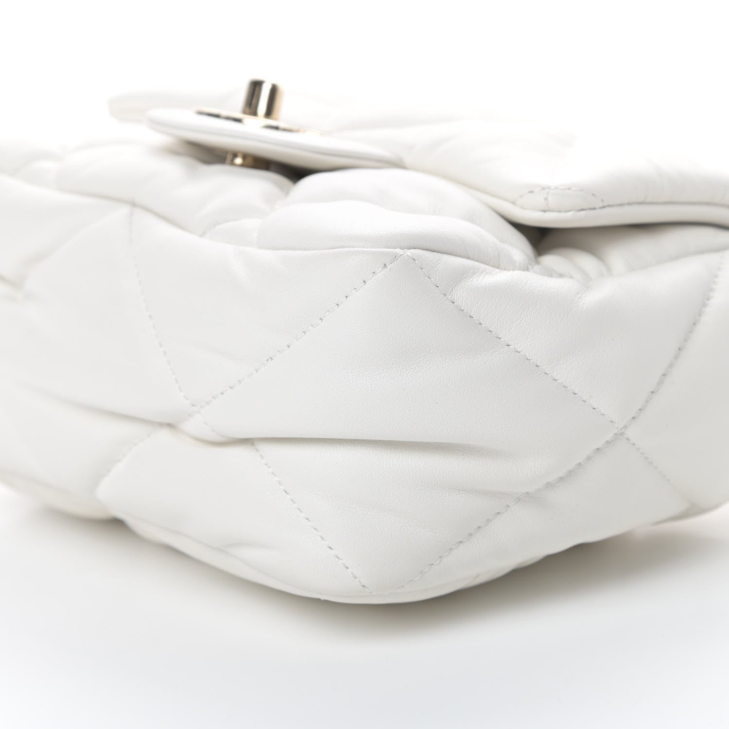Chanel Calfskin Quilted Mini Square Bubbly Flap White 10 of 13