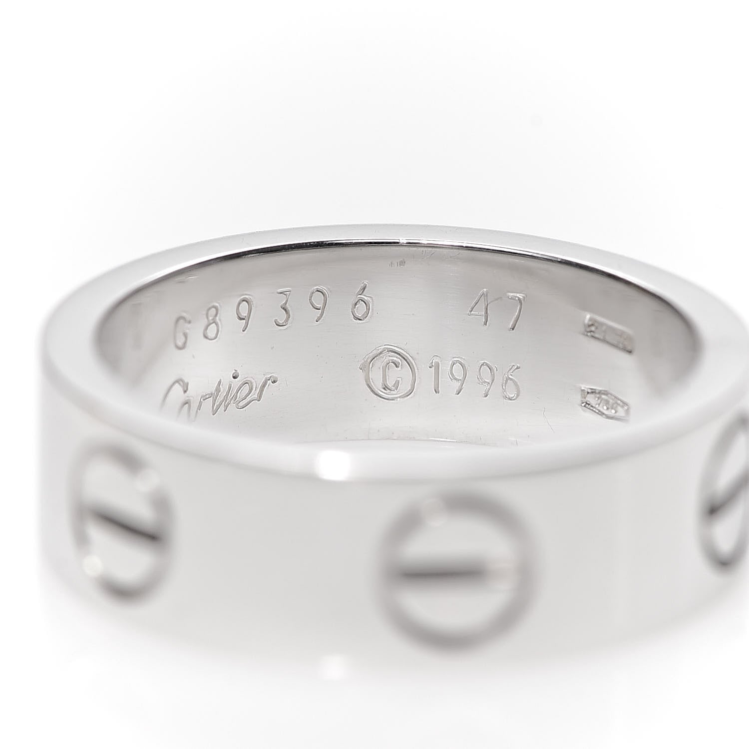 Cartier 18K White Gold 5.5mm LOVE Ring 47 4 5 of 5