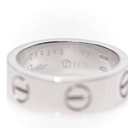 Cartier 18K White Gold 5.5mm LOVE Ring 47 4 5 of 5