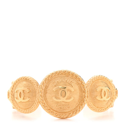 Chanel Metal Medallion CC Cuff Bracelet S Gold 1 of 5