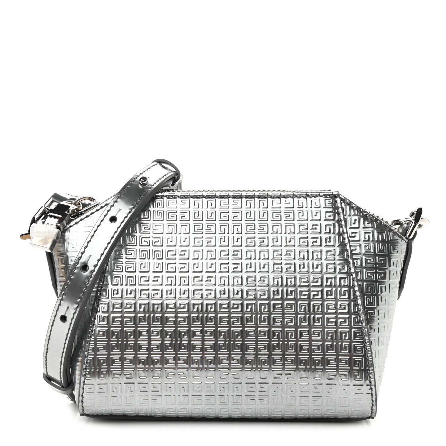 Givenchy Metallic Calfskin 4G Embossed Nano Antigona Silver 1 of 9