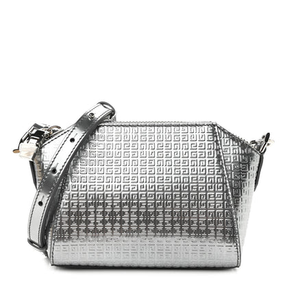 Givenchy Metallic Calfskin 4G Embossed Nano Antigona Silver 1 of 9