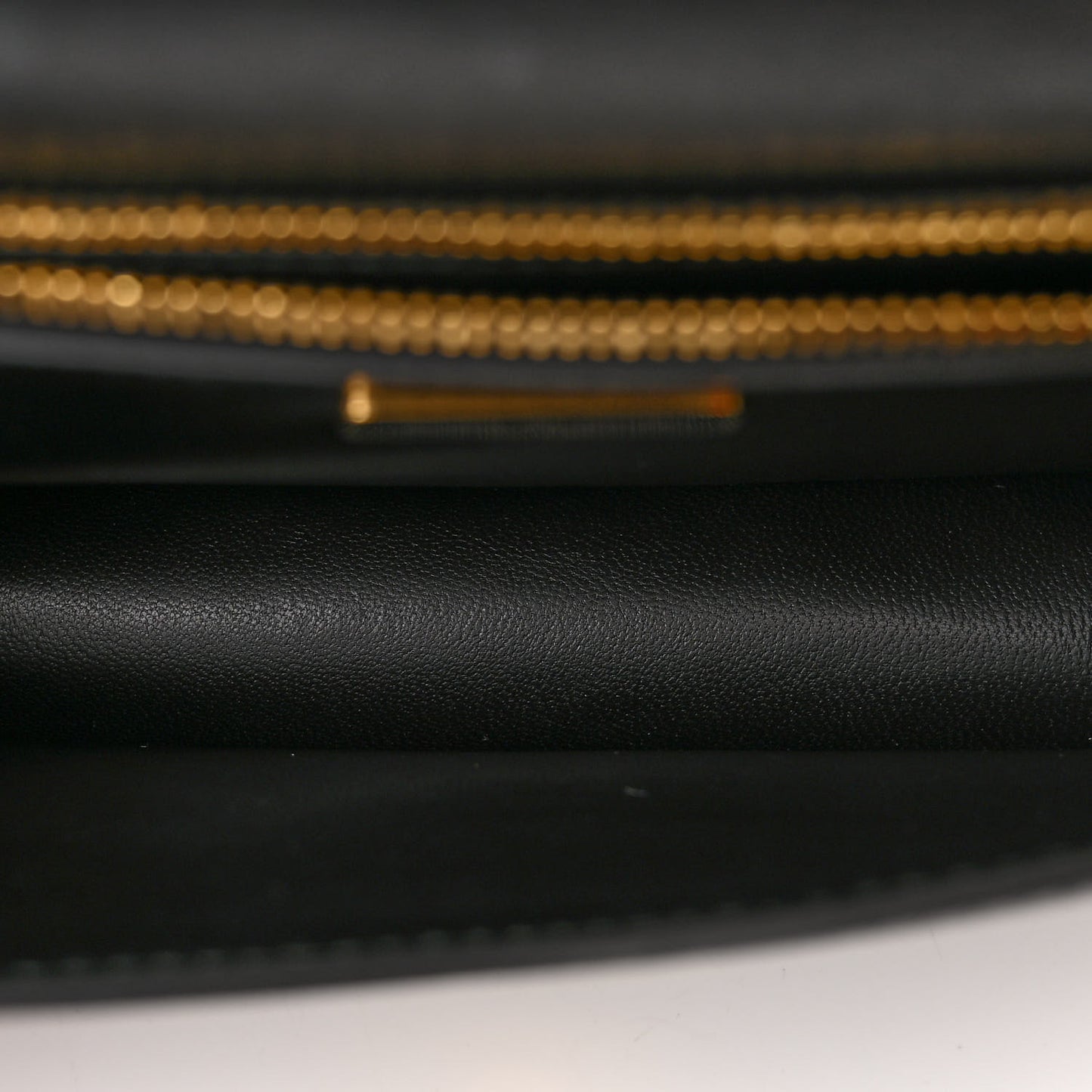 Saffiano Lux Metal Triangle Logo Mini Envelope Chain Shoulder Bag Black