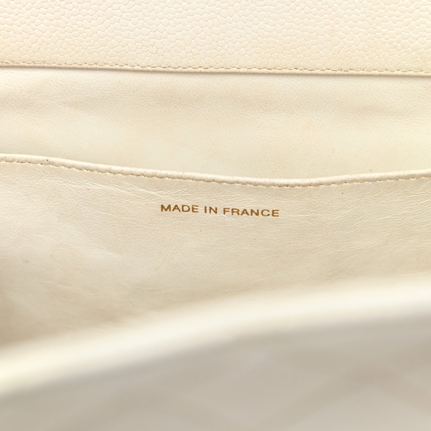 Caviar Quilted CC Tote White