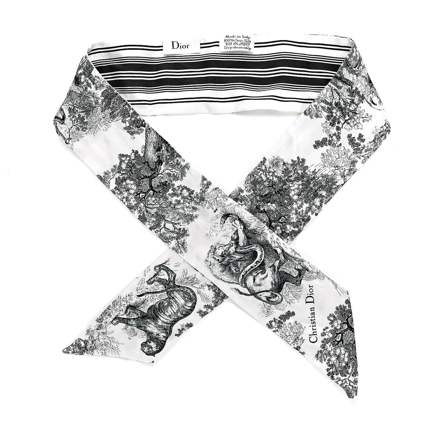 Silk Toile De Jouy Mitzah Scarf Green