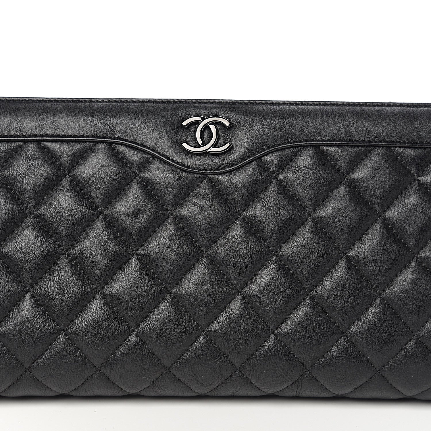 Chanel Crumpled Calfskin Quilted Clutch So Black 9 of 9