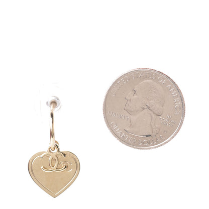 Chanel Heart CC Dangle Earrings Gold 2 of 4