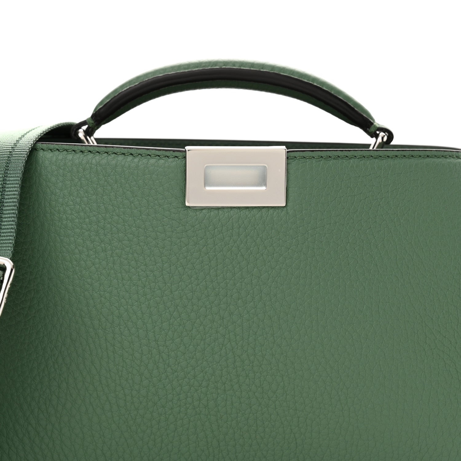 Fendi Cuoio Romano Vitello Cover Bi-Color Peekaboo I See U X Cross Satchel Green Island Maya 9 of 11