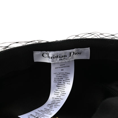 Christian Dior Lambskin Arty Cap with Veil 58 Black 8 of 10