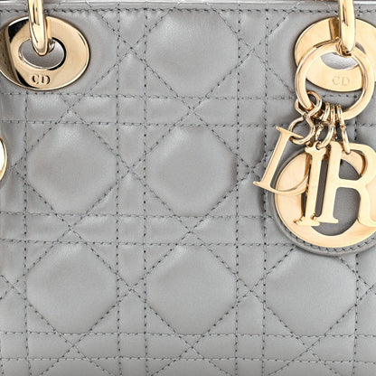 Christian Dior Lambskin Cannage Mini Lady Dior Gray Opaline Gray Opaline 8 of 10