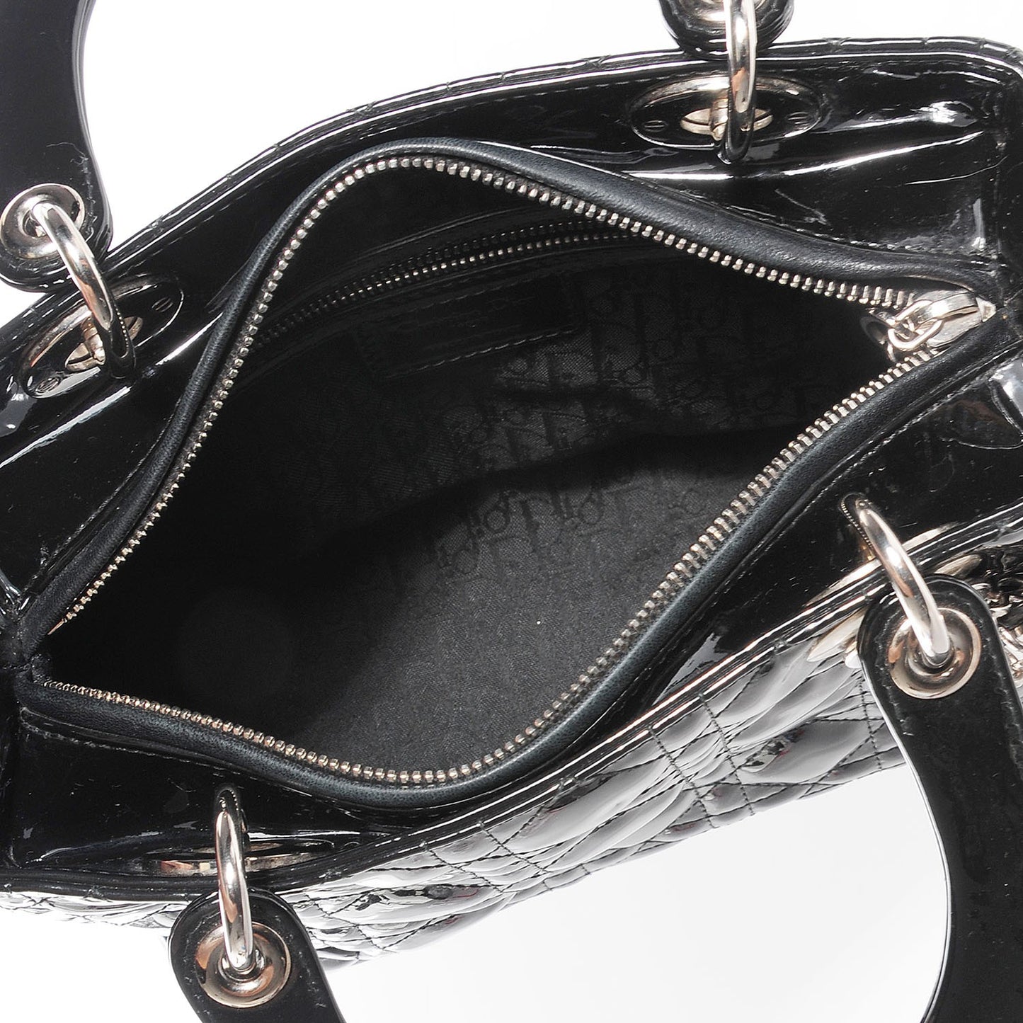 Patent Cannage Medium Lady Dior Black