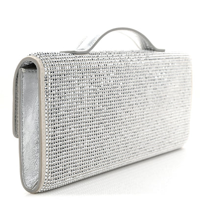Bottega Veneta Nappa Crystal Long Andiamo Top Handle Clutch White 3 of 8