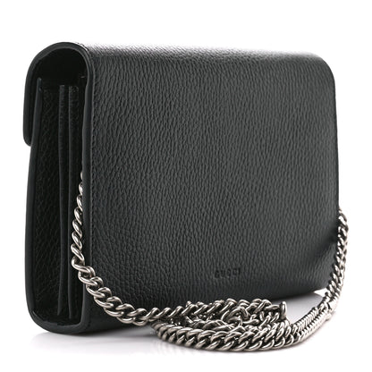 Gucci Calfskin Mini Dionysus Chain Wallet Black 3 of 12
