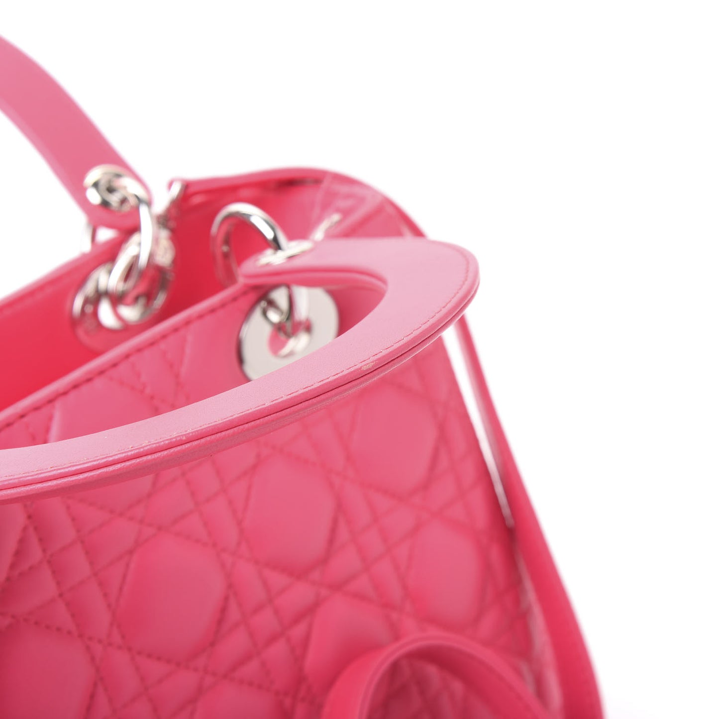 Lambskin Cannage Medium Lady Dior Fuchsia