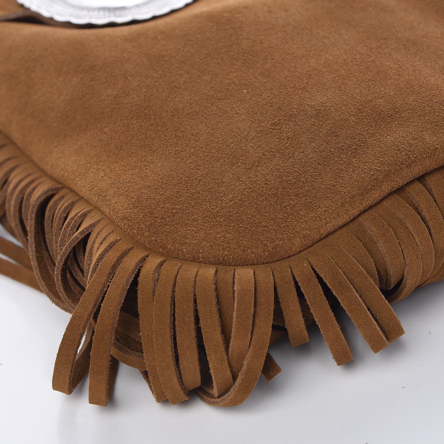 Saint Laurent Suede Fringe Flat Anita Crossbody Bag Camel 8 of 10