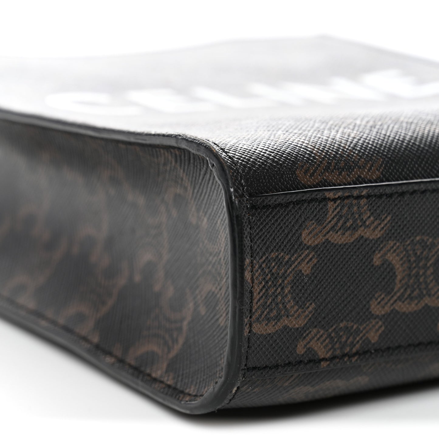 Triomphe Canvas Calfskin Mini Vertical Cabas Tan