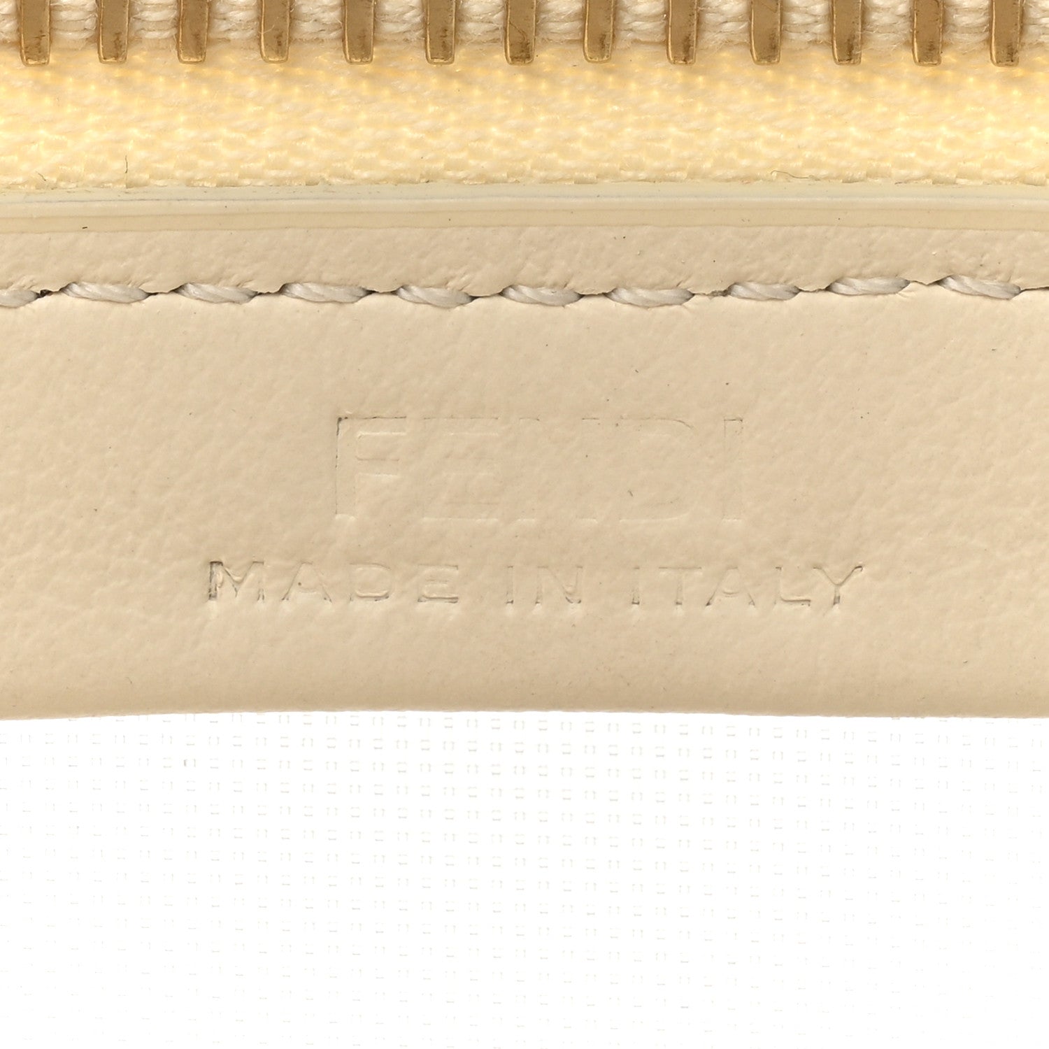 Fendi Mesh Vitello King Logo Embroidered Large Flat Pouch Sabbia White Ice 6 of 11