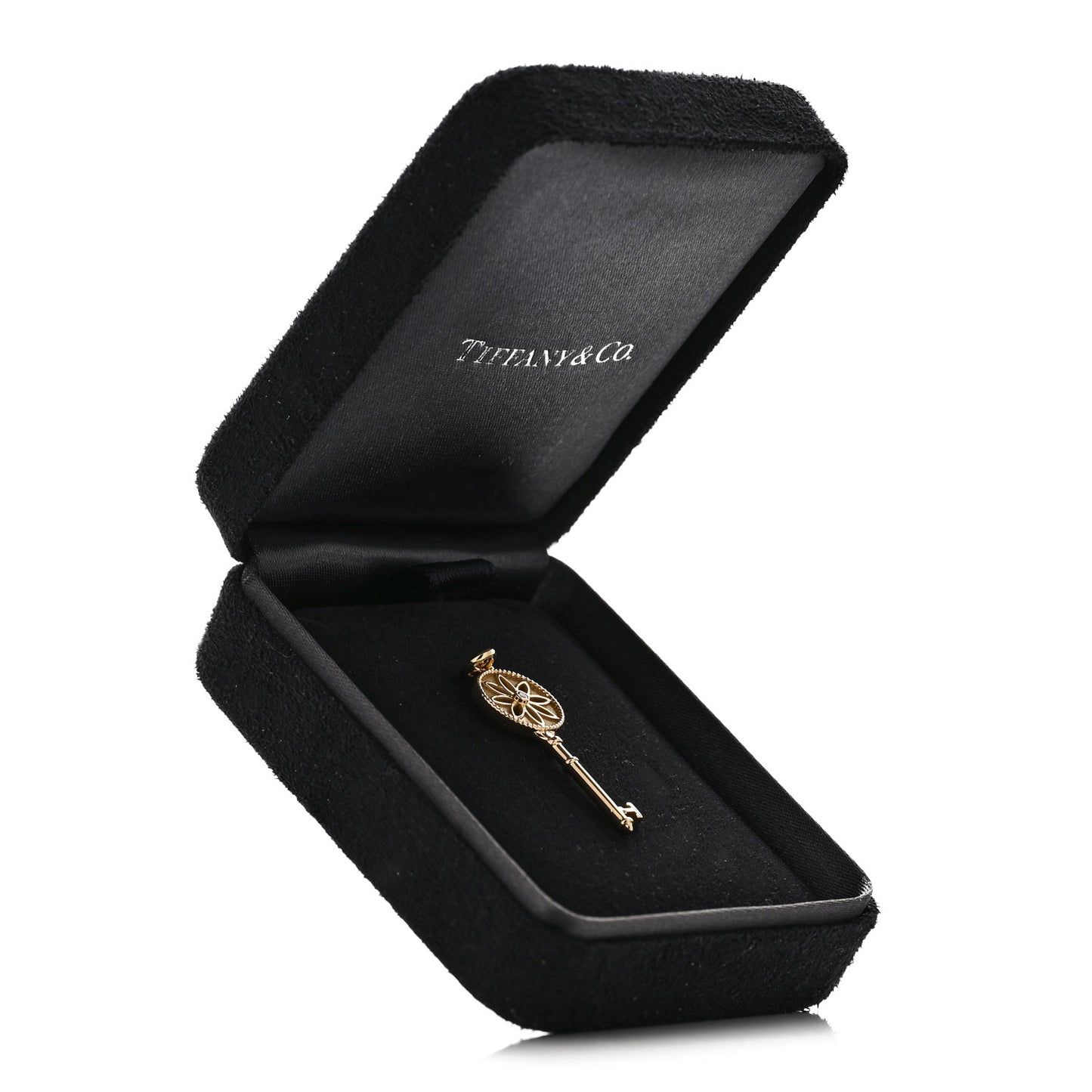 18K Yellow Gold Diamond Daisy Key Pendant