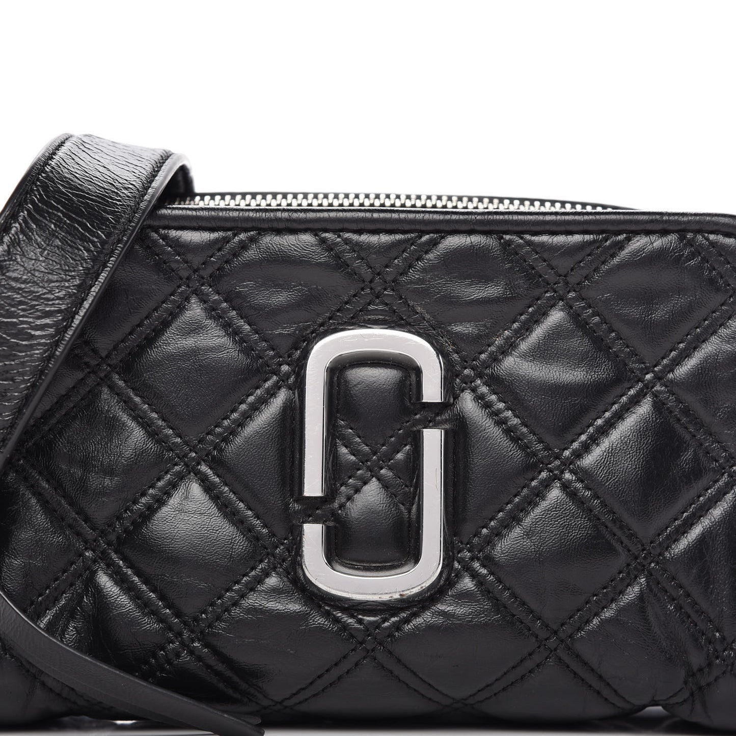 Natural Grain Calfskin Quilted The Softshot 21 Bag Black