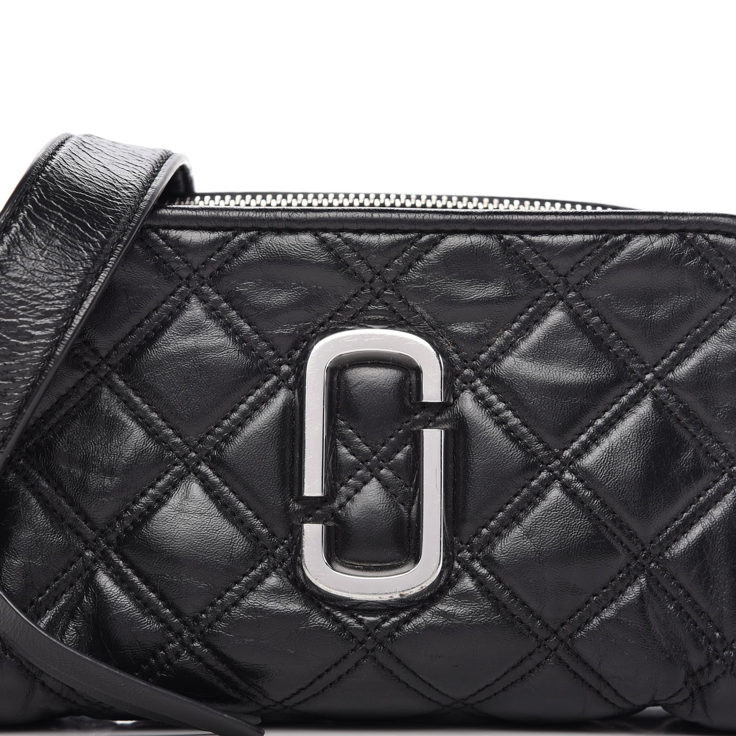 Marc Jacobs Natural Grain Calfskin Quilted The Softshot 21 Bag Black 11 of 12
