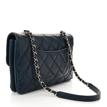 Chanel Lambskin Quilted Medium Trendy CC Flap Navy Blue 3 of 13