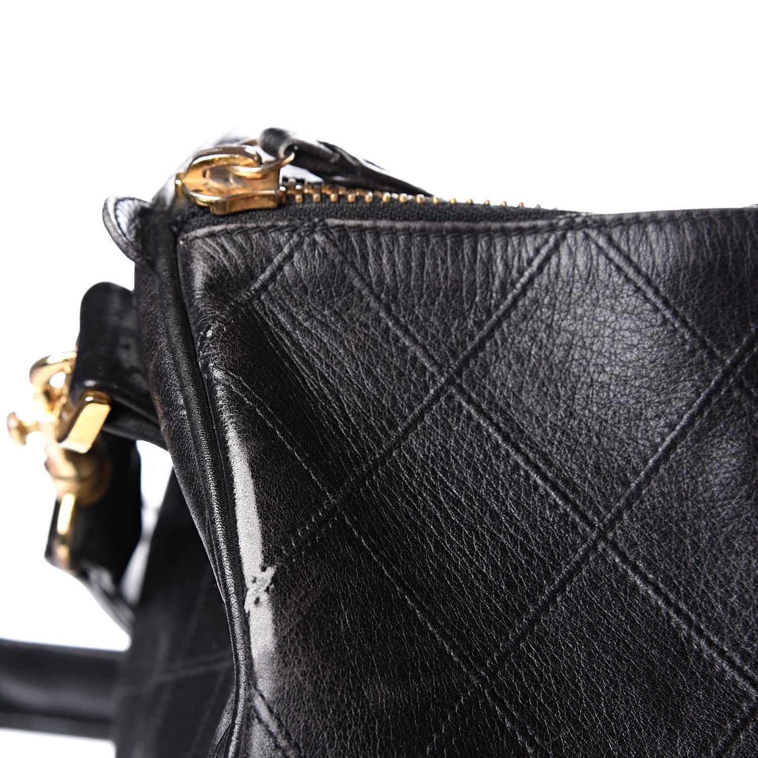Chanel Calfskin Stitched Duffel Bag Black 15 of 21