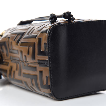 Fendi Vitello Liberty F is Fendi Bi-Color FF 1974 Embossed Mini Mon Tresor Bucket Bag Maya Black 6 of 11