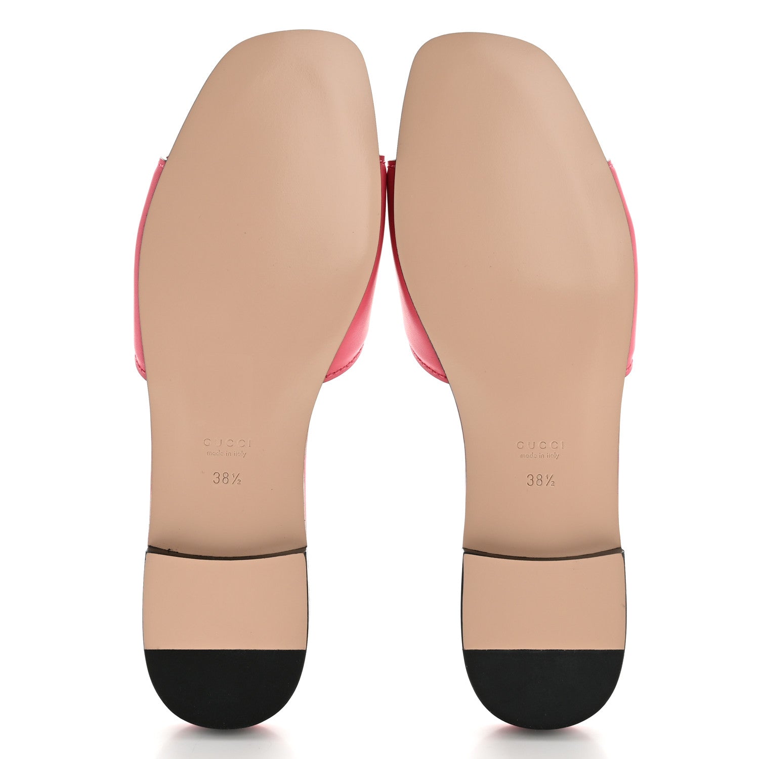 Gucci Cosmos Softy Calfskin Interlocking G Cut Out Slide Sandals 38.5 Rhodamine Pink 5 of 9