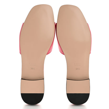 Gucci Cosmos Softy Calfskin Interlocking G Cut Out Slide Sandals 38.5 Rhodamine Pink 5 of 9