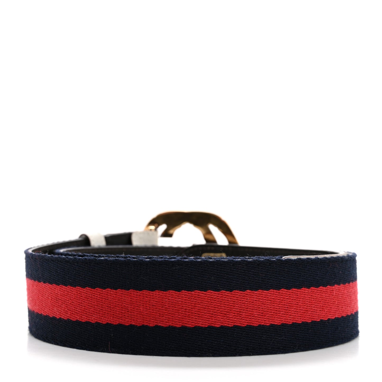 Nylon Calfskin Bamboo Interlocking G Web Belt 85 34 Navy Red White
