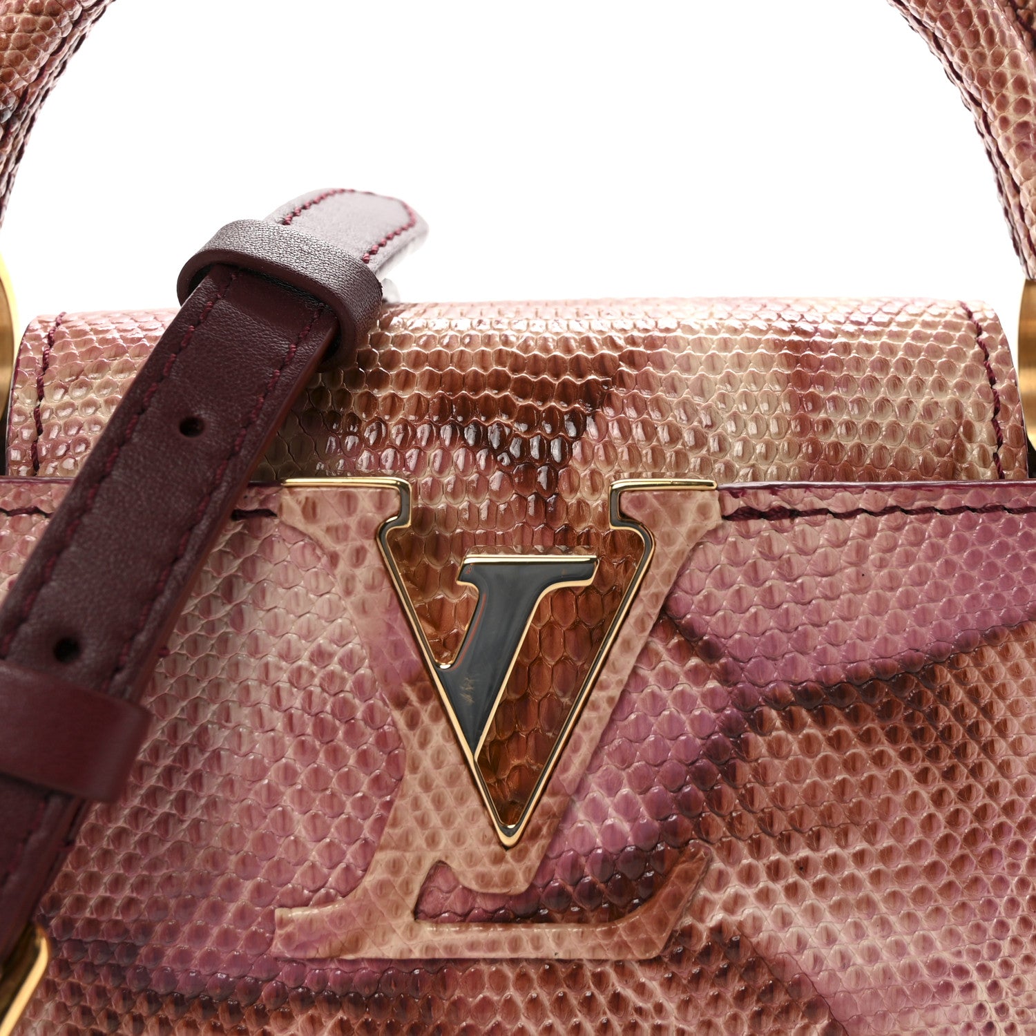 Louis Vuitton Lizard Mini Capucines Pink Multicolor 7 of 9
