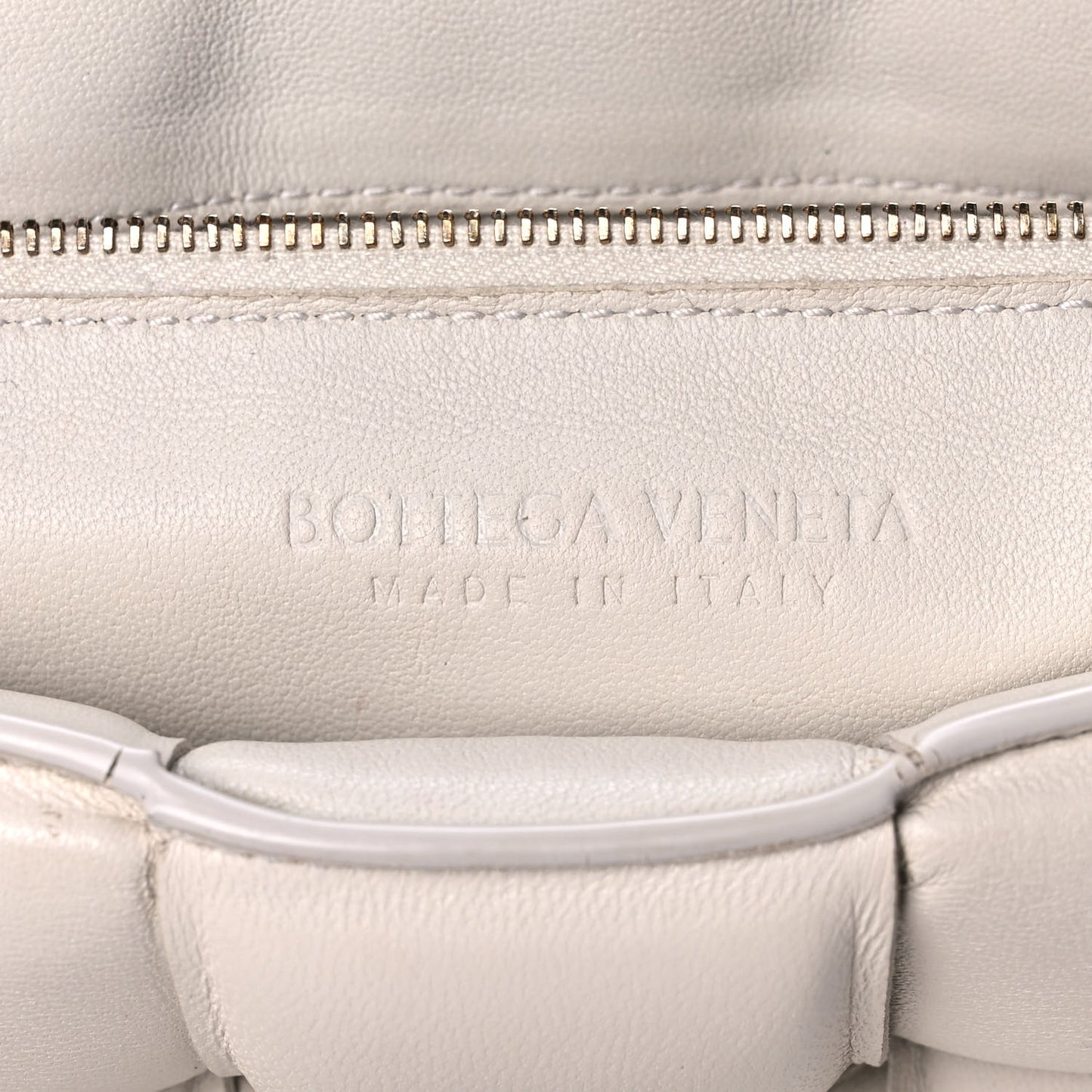 Nappa Maxi Intreccio Padded Cassette Crossbody Bag Chalk