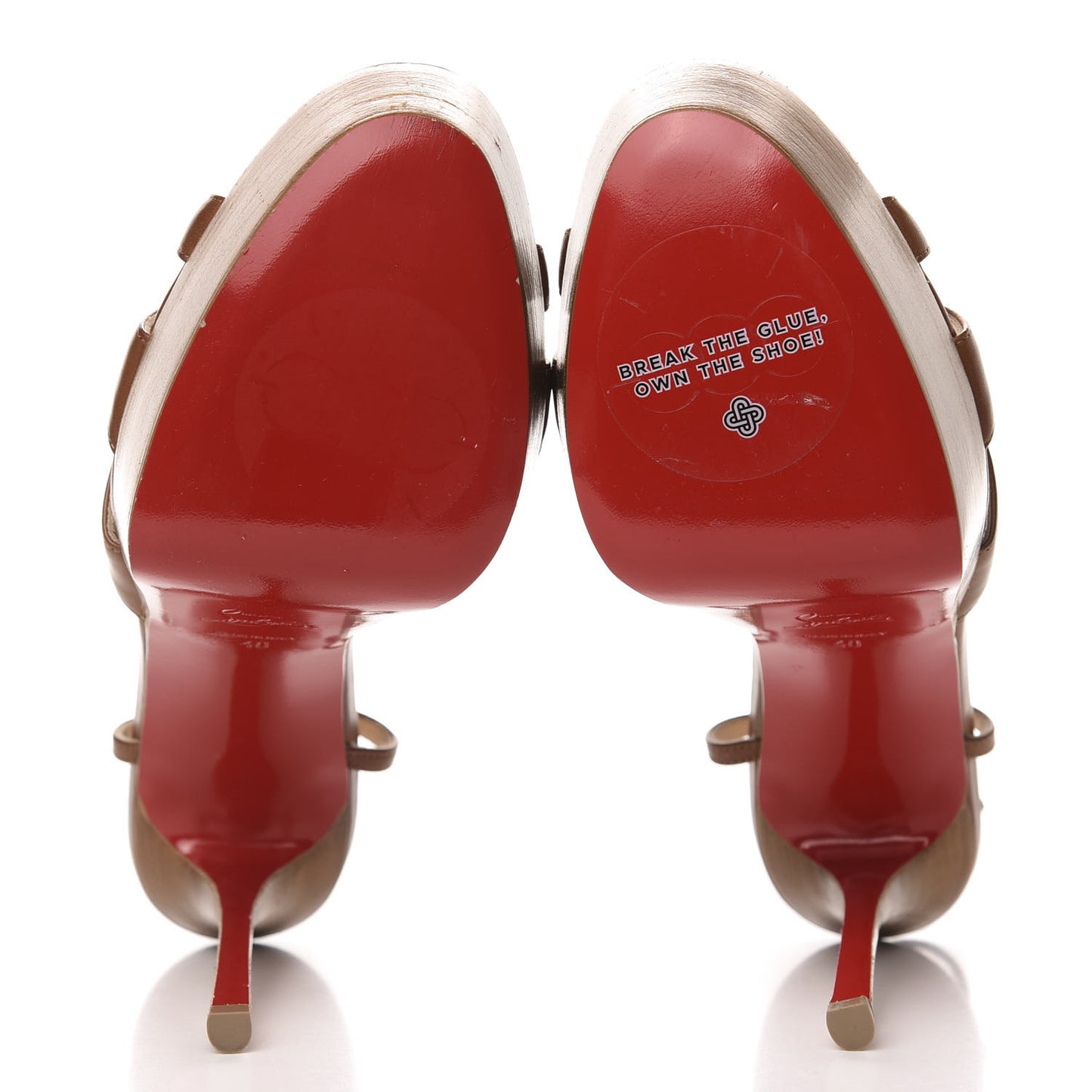 Noce Lucido Calfskin Veracite 130 Open Toe Platform Sandals 40 Cuoio
