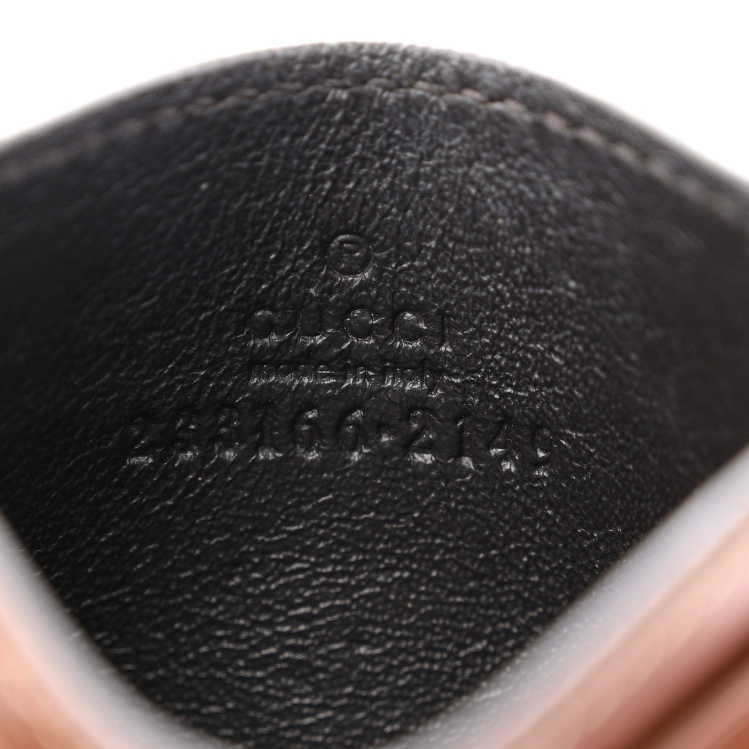 Gucci GG Supreme Monogram Calfskin Card Holder Beige Ebony Cuir 6 of 10